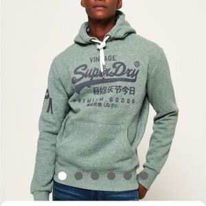 Superdry Men's Green Hoodie